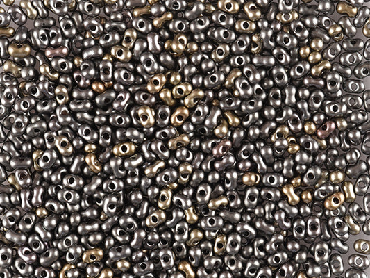 1 kg Preciosa Ornela ツイン、2 ラウンドホール、ルース、ソフトブロンズ マルチ (01670)、ガラス、チェコ共和国、アウトレット