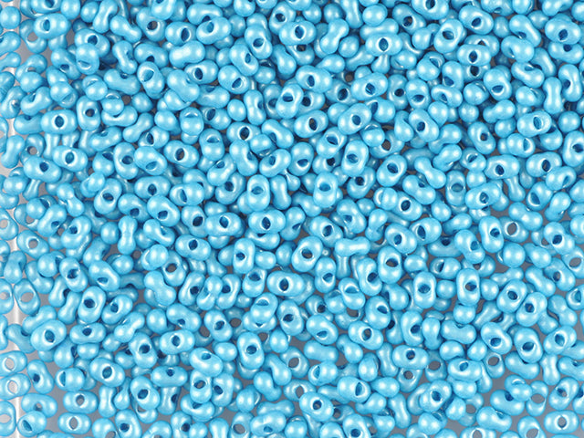 Wholesale (1kg / 500g) Preciosa Ornela Seed Beads Coated, Round Hole, Loose, Blue-Green Metallic Dyed Chalkwhite (16765), Glass, Czech Republic, OUTLET