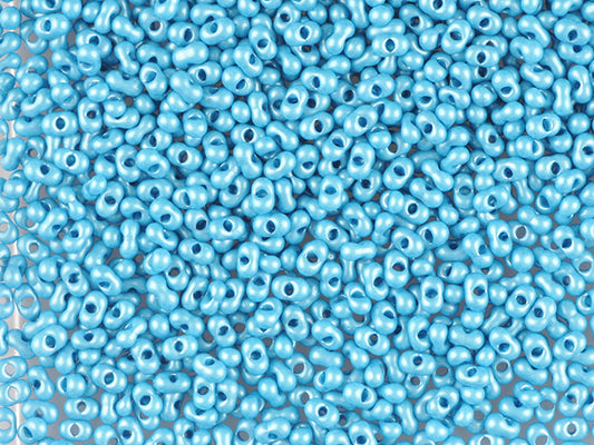 Wholesale (1kg / 500g) Preciosa Ornela Seed Beads Coated, Round Hole, Loose, Blue-Green Metallic Dyed Chalkwhite (16765), Glass, Czech Republic, OUTLET