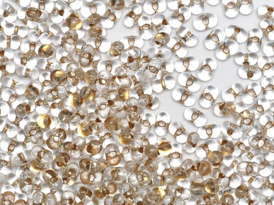 Wholesale (1kg / 500g) Preciosa Ornela Seed Beads Coated, Square Hole, Loose, Crystal, Colour Lined Bronze (68106), Glass, Czech Republic, OUTLET
