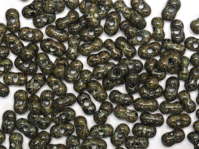 Wholesale (1kg / 500g) Preciosa Ornela Seed Beads Coated, Round Hole, Mat, Loose, Travertine On Black (29980), Glass, Czech Republic, OUTLET