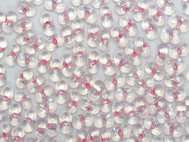 1 kg Preciosa Ornela Seed Beads Coated, Round Hole, Loose, Crystal, Colour Lined Pink, Sfinx (38694), Glass, Czech Republic, OUTLET