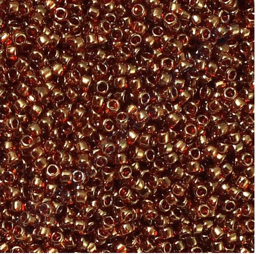 TOHO Round Seed Beads Rocailles, Gold Lustered African Sunset (# 329), Glass, Japan
