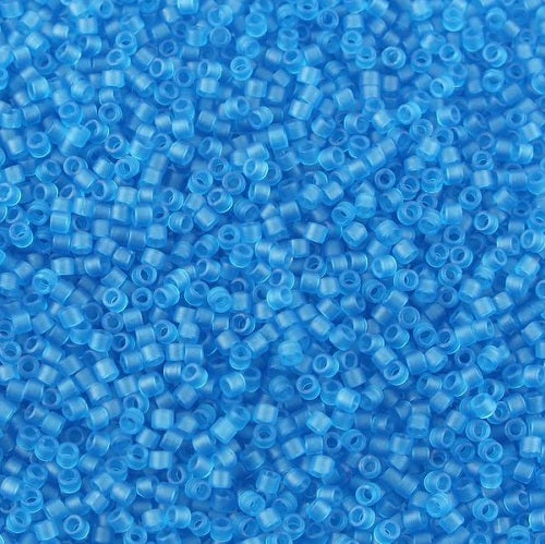 Miyuki DELICA Seed Beads Rocailles, Matte Transp.Capri Blue (# DB0768), Glass, Japan