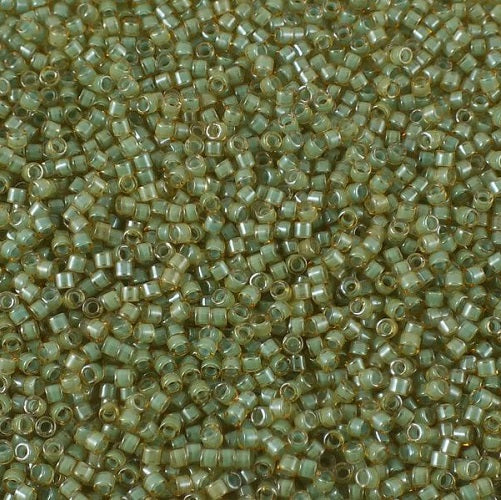 Miyuki DELICA Seed Beads Rocailles, Luminous Asparagus Green (# DB2052), Glass, Japan