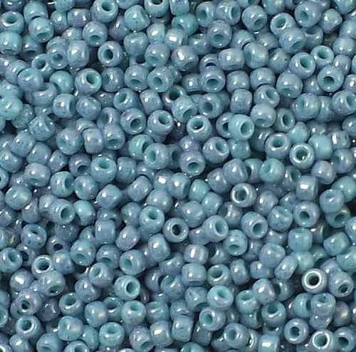 TOHO Round Seed Beads Rocailles, Marbled Opaque Turquoise Amethyst (# 1206), Glass, Japan