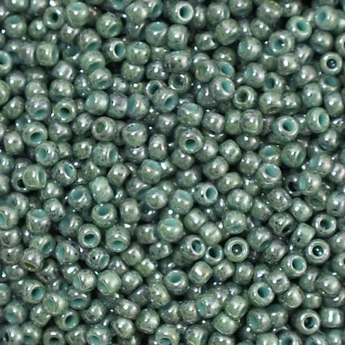 TOHO Round Seed Beads Rocailles, Marbled Opaque Turquoise Blue (# 1207), Glass, Japan