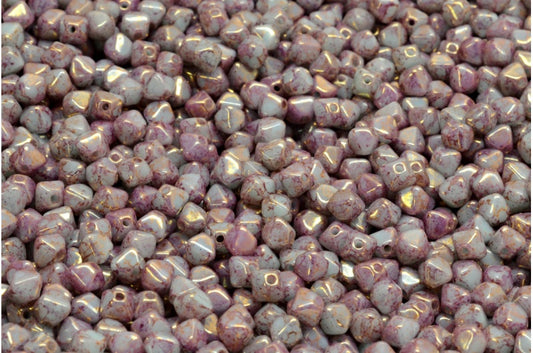 Bicone Beads, Turquise Terracotta Violet (63110-15496), Glass, Czech Republic