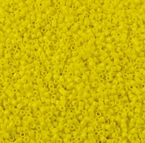 Miyuki DELICA Seed Beads Rocailles, Opaque Yellow (# DB0721), Glass, Japan