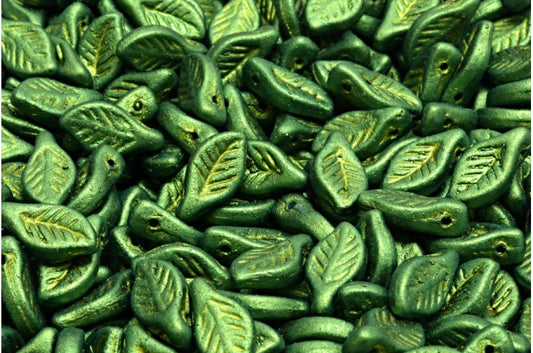 OUTLET 10 grams Bay Leaf Beads, 6 x 12 mm, White Pearl Luster (02010-24103), Glass, Czech Republic