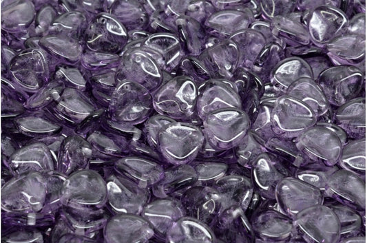 Rosenblütenperlen, transparenter heller Amethyst (20500), Glas, Tschechische Republik