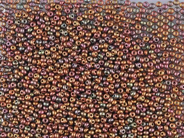 Wholesale (1kg / 500g) Preciosa Ornela Seed Beads Coated, Round Hole, Loose, Soft Bronze Multi (01640), Glass, Czech Republic, OUTLET