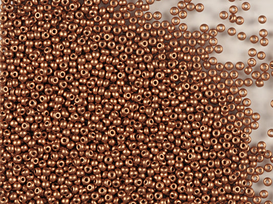 1 kg Preciosa Ornela Seed Beads Coated, Round Hole, Loose, Light Vintage Copper (01770), Glass, Czech Republic, OUTLET