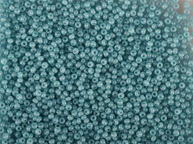 Wholesale (1kg / 500g) Preciosa Ornela Seed Beads Coated, Round Hole, Loose, Blue-Green 2 Dyed Alabaster (02133), Glass, Czech Republic, OUTLET