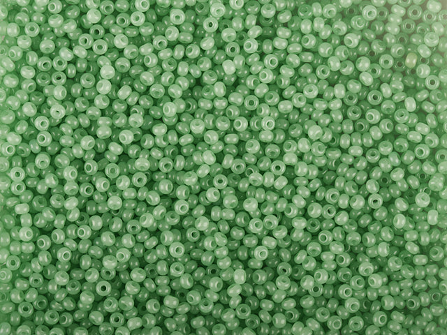 Wholesale (1kg / 500g) Preciosa Ornela Seed Beads Coated, Round Hole, Loose, Green 2 Dyed Alabaster (02161), Glass, Czech Republic, OUTLET