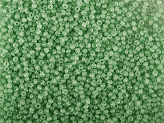 Wholesale (1kg / 500g) Preciosa Ornela Seed Beads Coated, Round Hole, Loose, Green 2 Dyed Alabaster (02161), Glass, Czech Republic, OUTLET