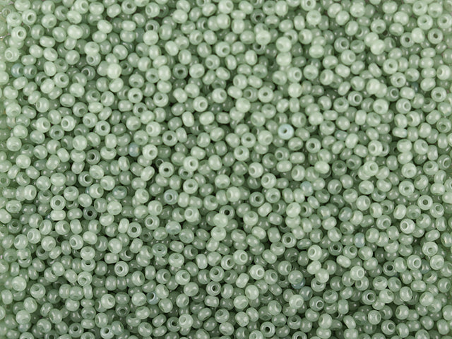 1 kg Preciosa Ornela Seed Beads Coated, Round Hole, Loose, Green 2 Dyed Alabaster (02163), Glass, Czech Republic, OUTLET