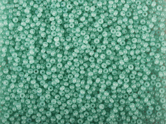 Wholesale (1kg / 500g) Preciosa Ornela Seed Beads Coated, Round Hole, Loose, Green 2 Dyed Alabaster (02164), Glass, Czech Republic, OUTLET