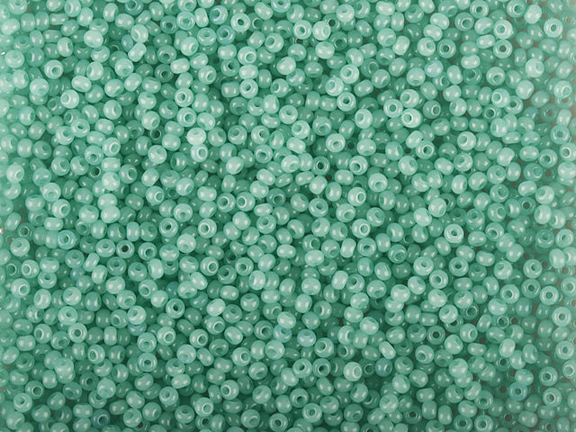 Wholesale (1kg / 500g) Preciosa Ornela Seed Beads Coated, Round Hole, Loose, Green 2 Dyed Alabaster (02164), Glass, Czech Republic, OUTLET