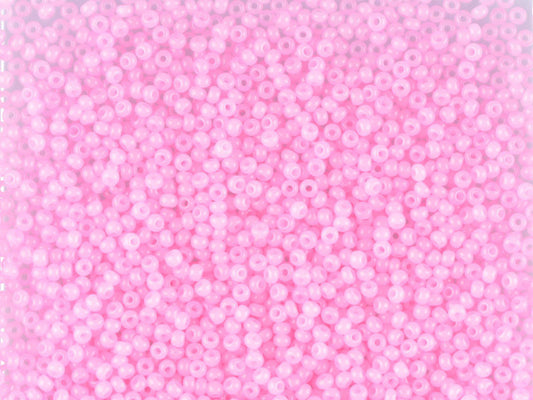 1 公斤宝仕奥莎 Ornela 种子珠涂层，圆孔，散装，粉色 1 染色雪花石膏 (02292)，玻璃，捷克共和国，奥特莱斯