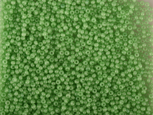 Wholesale (1kg / 500g) Preciosa Ornela Seed Beads Coated, Round Hole, Loose, Green 3 Dyed Alabaster (02661), Glass, Czech Republic, OUTLET