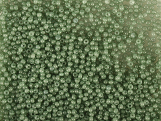 Wholesale (1kg / 500g) Preciosa Ornela Seed Beads Coated, Round Hole, Loose, Green 3 Dyed Alabaster (02663), Glass, Czech Republic, OUTLET