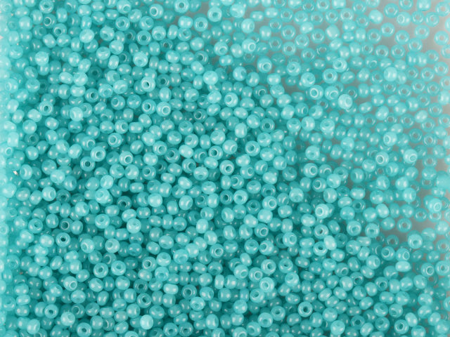 Wholesale (1kg / 500g) Preciosa Ornela Seed Beads Coated, Round Hole, Loose, Green 3 Dyed Alabaster (02665), Glass, Czech Republic, OUTLET