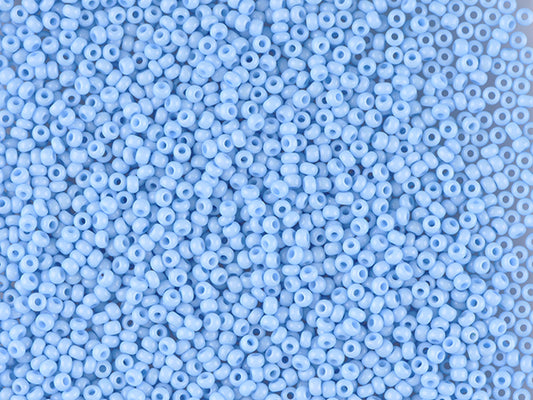 1 kg Preciosa Ornela Seed Beads Coated, Round Hole, Loose, Blue 2 Dyed Chalkwhite (03132), Glass, Czech Republic, OUTLET