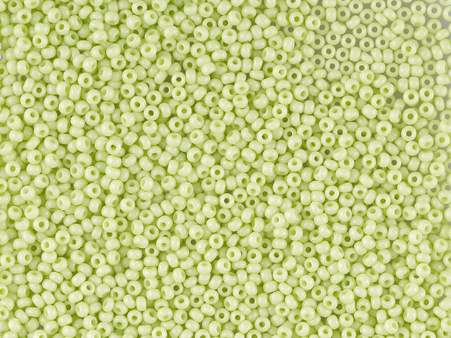 Wholesale (1kg / 500g) Preciosa Ornela Seed Beads Coated, Round Hole, Loose, Green 2 Dyed Chalkwhite (03153), Glass, Czech Republic, OUTLET