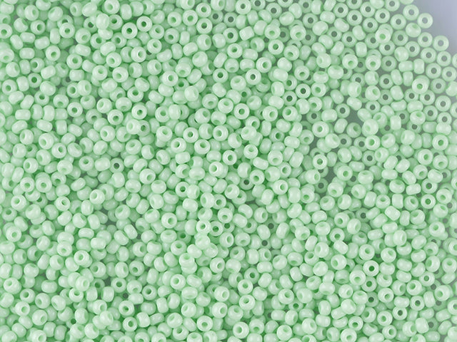 1 kg プレシオサ オルネラ シードビーズ コーティング 丸穴 ばら売り グリーン2色染めチョークホワイト (03161) ガラス製 チェコ共和国 アウトレット
