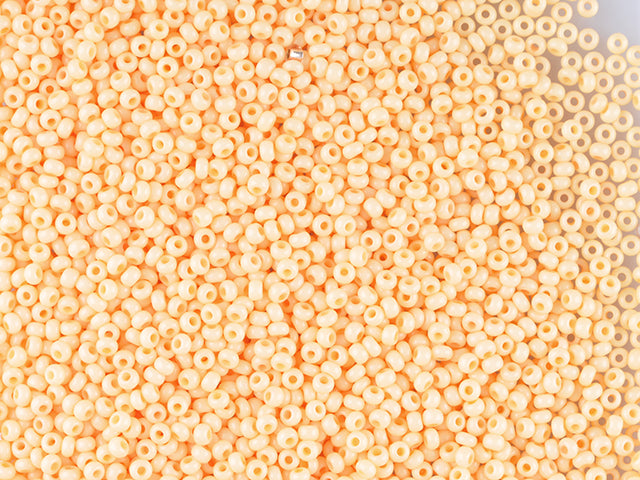 1 kg Preciosa Ornela Seed Beads Coated, Round Hole, Loose, Yellow 2 Dyed Chalkwhite (03182), Glass, Czech Republic, OUTLET