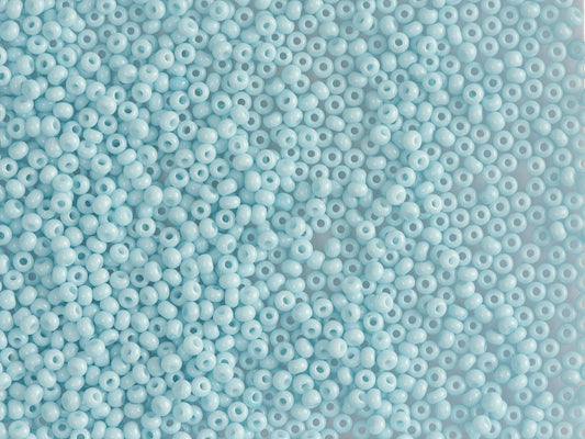 Wholesale (1kg / 500g) Preciosa Ornela Seed Beads Coated, Round Hole, Loose, Blue-Green 1 Dyed Chalkwhite (03233), Glass, Czech Republic, OUTLET