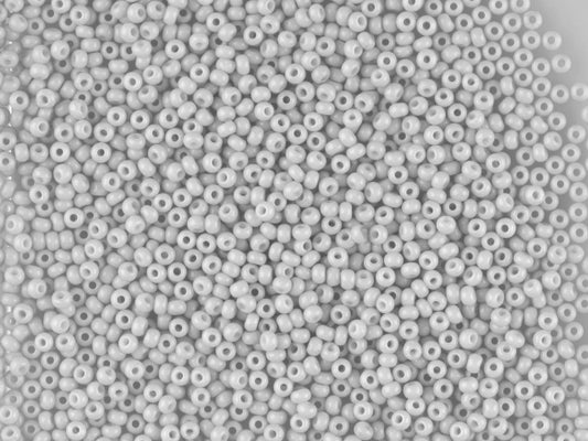 1 公斤宝仕奥莎 Ornela 种子珠，涂层，圆孔，散装，灰色 1 染白垩色 (03241)，玻璃，捷克共和国，奥特莱斯