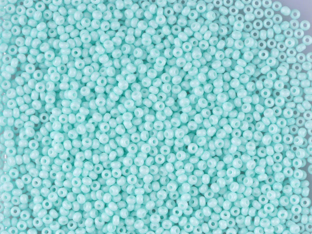 Wholesale (1kg / 500g) Preciosa Ornela Seed Beads Coated, Round Hole, Loose, Green 1 Dyed Chalkwhite (03264), Glass, Czech Republic, OUTLET