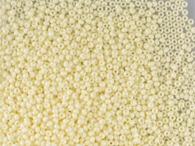 Wholesale (1kg / 500g) Preciosa Ornela Seed Beads Coated, Round Hole, Loose, Yellow 1 Dyed Chalkwhite (03281), Glass, Czech Republic, OUTLET