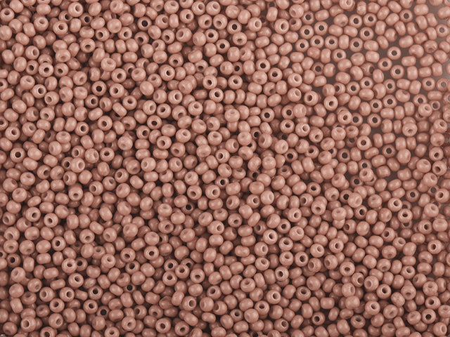 1 kg Preciosa Ornela Seed Beads Coated, Round Hole, Loose, Brown 3 Dyed Chalkwhite (03612), Glass, Czech Republic, OUTLET