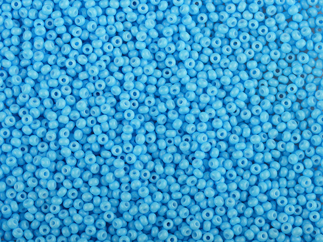 1 kg Preciosa Ornela Seed Beads Coated, Round Hole, Loose, Blue 3 Dyed Chalkwhite (03634), Glass, Czech Republic, OUTLET