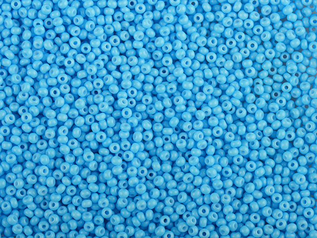 1 kg Preciosa Ornela Seed Beads Coated, Round Hole, Loose, Blue 3 Dyed Chalkwhite (03634), Glass, Czech Republic, OUTLET