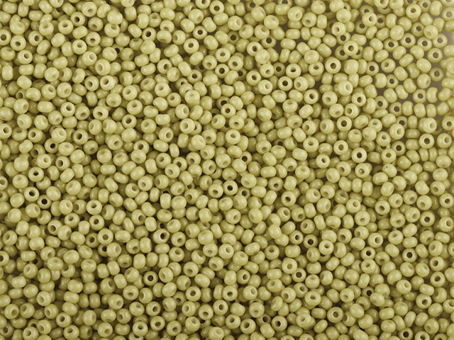 1 kg Preciosa Ornela Seed Beads Coated, Round Hole, Loose, Green 3 Dyed Chalkwhite (03651), Glass, Czech Republic, OUTLET