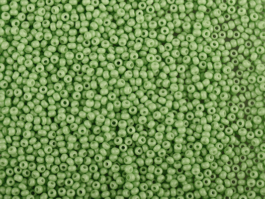 1 kg Preciosa Ornela Seed Beads Coated, Round Hole, Loose, Green 3 Dyed Chalkwhite (03654), Glass, Czech Republic, OUTLET