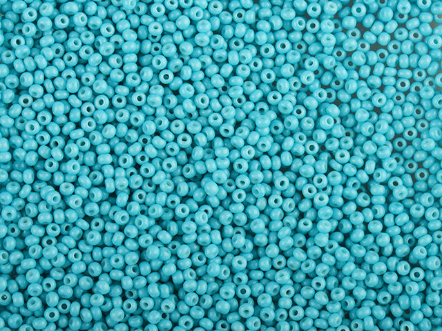 1 kg Preciosa Ornela Seed Beads Coated, Round Hole, Loose, Green 3 Dyed Chalkwhite (03665), Glass, Czech Republic, OUTLET