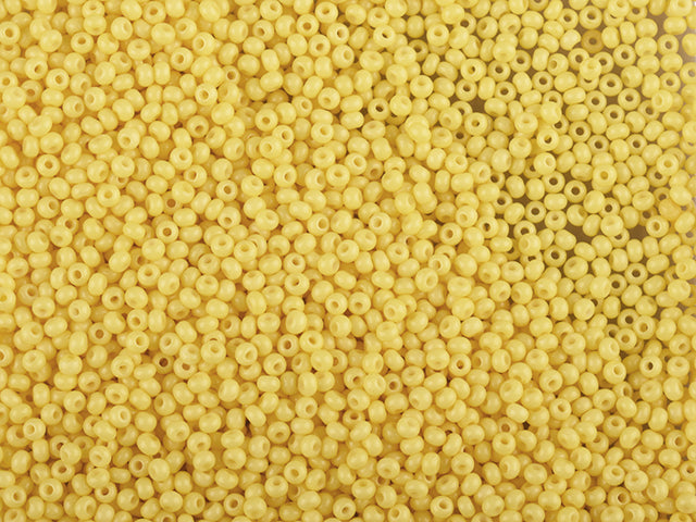 1 kg プレシオサ オルネラ シードビーズ コーティング済み、丸穴、ルース、イエロー3染色チョークホワイト (03681)、ガラス、チェコ共和国、アウトレット