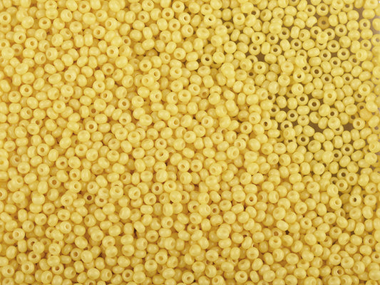 1 kg プレシオサ オルネラ シードビーズ コーティング済み、丸穴、ルース、イエロー3染色チョークホワイト (03681)、ガラス、チェコ共和国、アウトレット