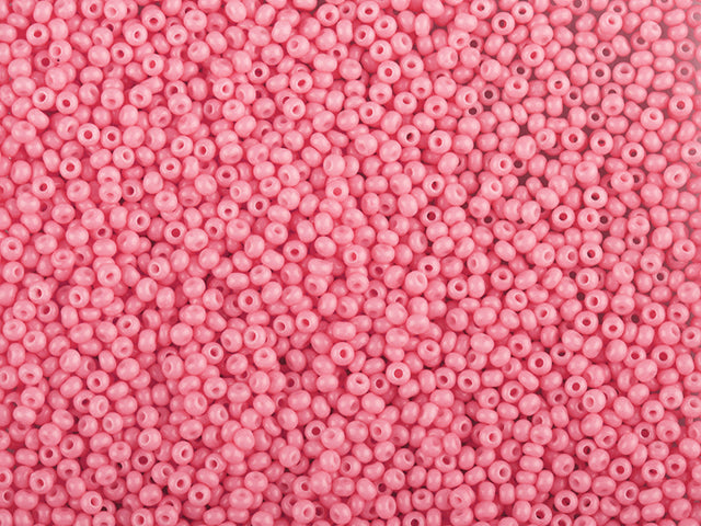 1 kg Preciosa Ornela Seed Beads Coated, Round Hole, Loose, Pink 3 Dyed Chalkwhite (03691), Glass, Czech Republic, OUTLET