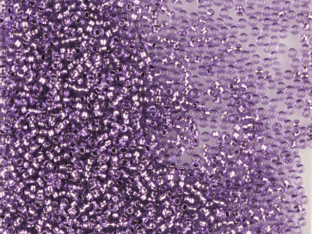 1 kg プレシオサ オルネラ シードビーズ コーティング 丸穴 ルース バイオレット染めクリスタル シルバーライン (08228) ガラス チェコ共和国 アウトレット