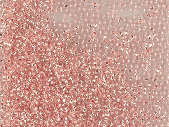 1 kg プレシオサ オルネラ シードビーズ コーティング 丸穴 ルース ピンク染めクリスタル シルバーライン (08273) ガラス チェコ共和国 アウトレット