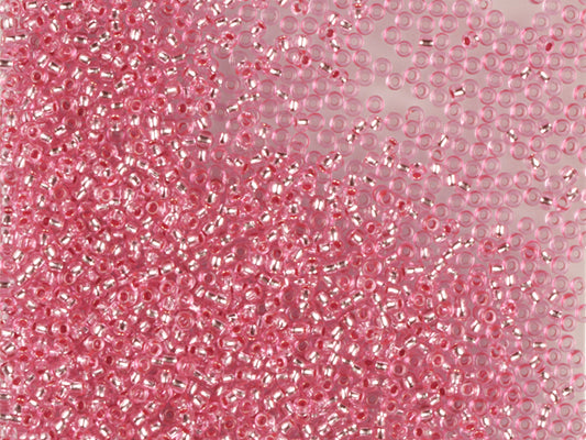 1 公斤宝仕奥莎 Ornela 种子珠，涂层，圆孔，散装，粉色染色水晶，镀银 (08275)，玻璃，捷克共和国，奥特莱斯