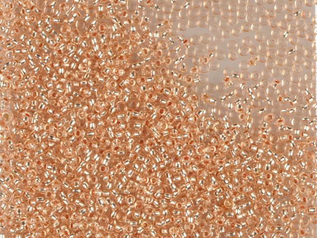 1 kg プレシオサ オルネラ シードビーズ コーティング 丸穴 ルース オレンジ染めクリスタル シルバーライン (08288) ガラス チェコ共和国 アウトレット