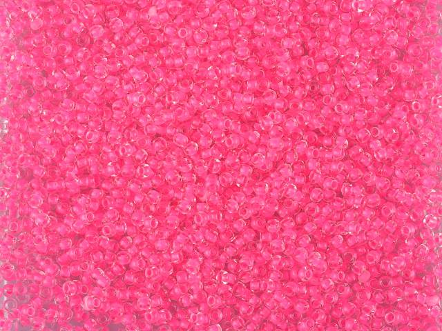 1 kg Preciosa Ornela Twin, 2 Round Holes, Mat, Loose, Crystal, Neon Pink Lined (08777), Glass, Czech Republic, OUTLET