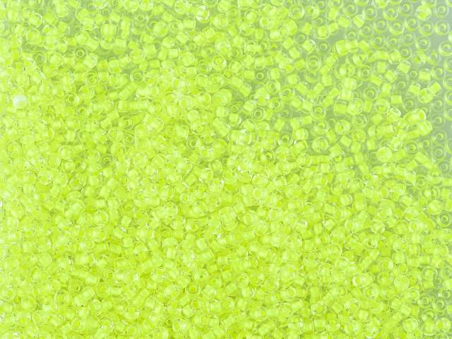 1 kg Preciosa Ornela Twin, 2 Round Holes, Mat, Loose, Crystal, Neon Yellow Lined (08786), Glass, Czech Republic, OUTLET